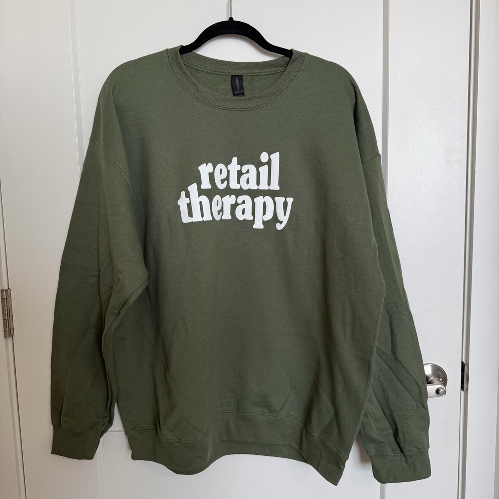 Green 'Retail Therapy' Sweatshirt XL